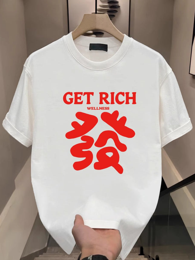 Exclusively for Overseas Wholesale~ Heavyweight Pure Cotton Short-Sleeve T-Shirt for Men, Summer 2026 New Style, Trendy Chinese Style for Men and Women, Couple Style