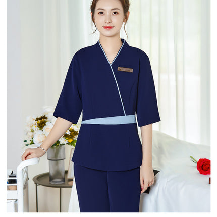High-end Beauty Salon Beautician Work Clothes suit Women's Autumn and Winter Thickened Foot Therapy Ear Head Therapy Shop Massage Technician Clothes