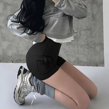 Ad404 Sexy High-Waisted Butt-Lifting Slimming Peach Butt Fitness Sports Casual Shorts Hot Pants for Women Dopamine Hot Pants