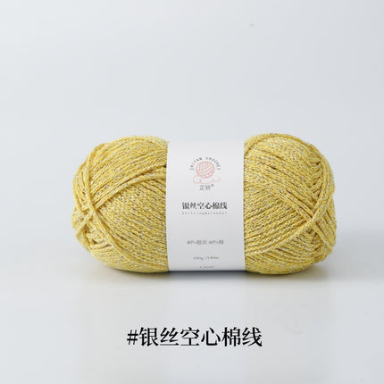 Silver Hollow Cotton 1.5mm Glossy Fine Woven Creative DIY Handmade Crochet Bag
