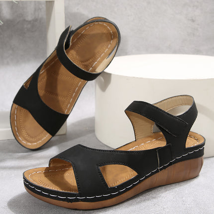 Foreign Trade 2025 Sandals New Style Thick-Soled Fashion Independent Station Sandals Large Size Women's Shoes Magic Strap Lightweight Women's Shoes