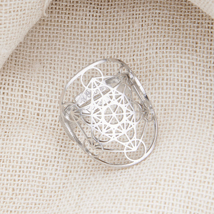 Amazon Cross-Border Personalized Trendy Hollow Six-Pointed Star Oval Stainless Steel Ring Opening Adjustable Ring