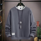 Round neck sweatshirt solid gray / (s size) weight 70-85