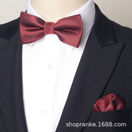 Bow Tie Men's Wedding Groom Best Man Formal Shirt Performance Brother Group Pattern Bow Tie Wedding Trendy Dress