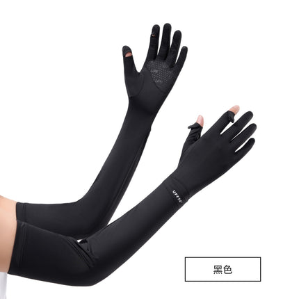 Summer sunscreen UV ice sleeve extended ice sleeve female nylon ice silk outdoor riding sunscreen gloves wholesale