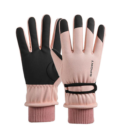 Winter Ski Gloves for Men and Women, Velvet Warm Outdoor Electric Vehicle Riding Waterproof Student Finger Touch Screen Gloves
