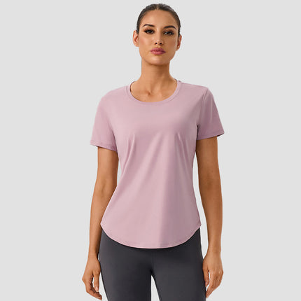 New Yoga Short-Sleeved Women's Lightweight, Breathable, Quick-Drying Sports Tops, Versatile Slim Training Fitness Short-Sleeved Yoga Clothes