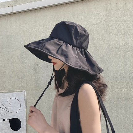 New Sun Protection Hat for Women in Summer, Uv Protection, Casual and Versatile Vinyl All-Round Oversized Brim Sun Protection Hat