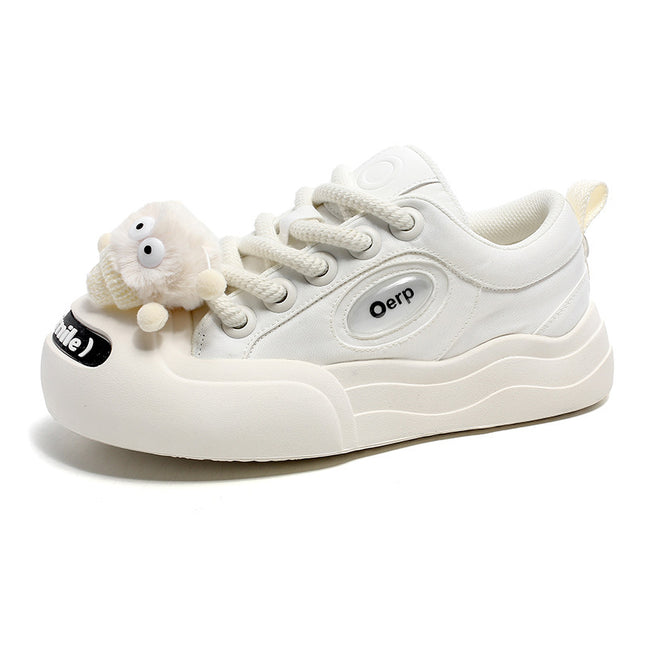 Niche trendy cartoon trendy doll cute couple sneakers 2023 Autumn New cute open smile canvas shoes