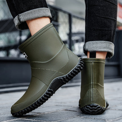 Rain Boots for Women, Waterproof and Rainproof, High-Top Men's Natural Rubber Water Boots, Outdoor Thickeneded Non-Slip and Wear-Resistant Rainy Day Water Shoes, Trendy