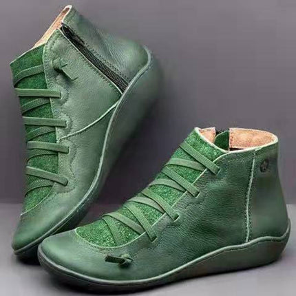Amazon Independent Station 2024 Export Large Size 41 43 Size Side Zipper Short Boots Women's Comfortable High Top Short Boots Women's Shoes