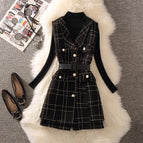 Black vest + black sweater + black shorts [three-piece set] / S [recommended within 40-47.5kg]