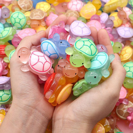 Luminous Flash Little Turtle Pair Touch Blind Bag Toy Children's Simulation Animal Small Gift Ornaments Blind Box Micro Landscape