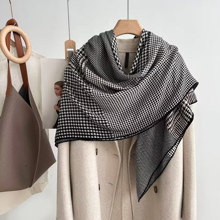 Spring and autumn texture silk wool scarf women's autumn and winter silk wool large square scarf warm shawl dual-purpose women's all-match temperament