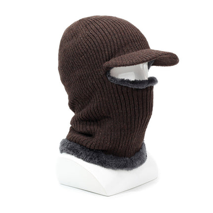 New Men's Hat with Fleece Lining, Thickened for Outdoor Use, Unisex Winter Pullover Beanie, Windproof for Northeast Cold