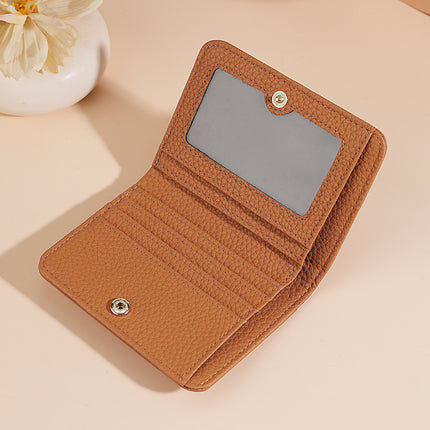 Cross-border Mini Cowhide Women's Wallet RFID Ultra-thin Short Genuine Leather Anti-magnetic Card Holder Women's Simple Sweet Small Wallet