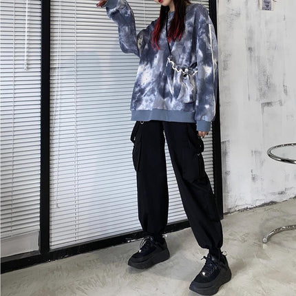 Thin Leggings Cargo Pants for Women 2024 Spring, Autumn and Summer New Two-wear Black Loose Straight Slim Casual Pants
