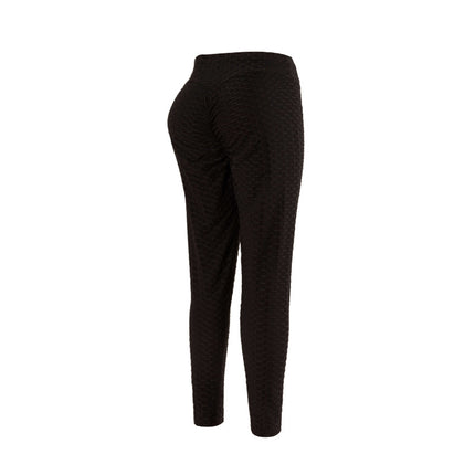 Tight Jacquard Bubble Pants, Hip-Lifting High-Waisted Yoga Pants, Fitness Leggings, Comfortable, Trendy, Casual and Versatile