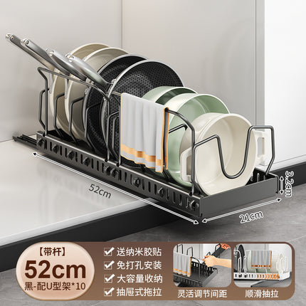 Carefully Selected Kitchen Storage Pot Lid Rack, Adjustable Pot Holder, Pot Rack, Countertop Cabinet, Dish Rack, Pull-Out Storage Rack