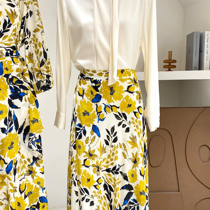 Silk Shirt for Women 2026 Spring and Summer New Style Long-Sleeved Scarf Collar Work Clothing Ol Style Pure Color Elegant Mulberry Silk Top