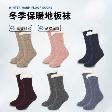 Europe and the United States cross-border thickened fleece-lined dispensing non-slip socks sleep socks carpet floor socks warm Socks autumn and winter