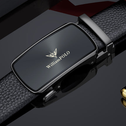 King Paul Belt Men's Genuine Leather Automatic Buckle Business Simple Belt Alloy Trousers Belt Men's High Sense