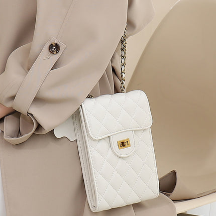 2024 New Leather Tassel Hardware Ball Small Chanel Style Diamond Chain Mobile Phone Bag Shoulder Crossbody Mini Small Bag