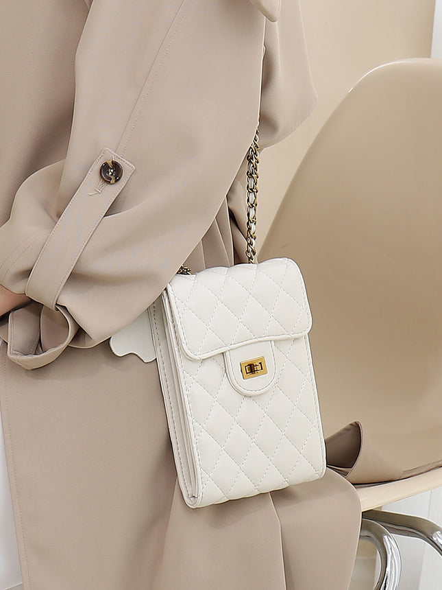 2024 New Leather Tassel Hardware Ball Small Chanel Style Diamond Chain Mobile Phone Bag Shoulder Crossbody Mini Small Bag