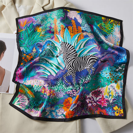 100% Silk Scarf, High-End Hangzhou Silk Small Square Scarf, Spring & Fall Versatile Neck Protection Decorative Shirt Professional Scarf