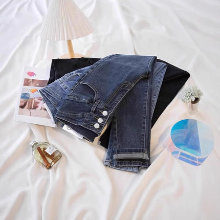 Jeans for Women in Autumn and Winter 2025 New High-Waisted Belly-Controlling Slimming Look Elastic Leggings for Small Feet, Comfortable and Soft