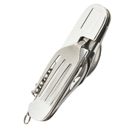 Stainless Steel 6-in-1 Multifunctional Cutlery Foldable Knife, Fork, Spoon Outdoor Picnic Set Portable Outdoor Tool