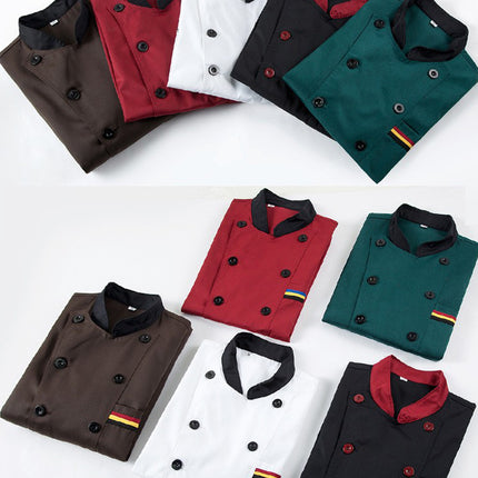 Foreign Trade Wholesale Cross-Border Export Restaurant Canteen Kitchen Clothing Hotel Chef Work Clothes Summer Wear Hotel Short-Sleeved Men's Clothing
