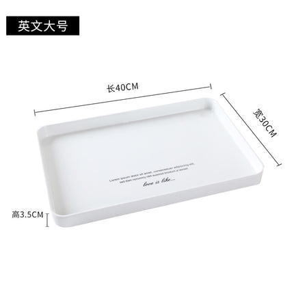 White Plastic Tray Rectangular Tea Tray Household Baking Tray Tea Cup Scandinavian Accessible Luxury Water Cup Storage Melamine