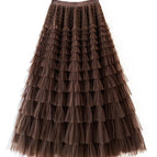Brown / M (17 rows of skirt length 85cm wide)