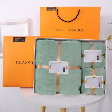 Coral towel bath towel three-piece business opening activity gift box suit company wedding gift accompanying staff