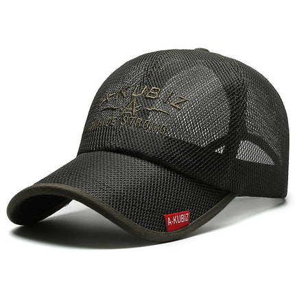 Hat Men's Summer Big Head Baseball Cap Face-Covered Slimming Thin Breathable Quick-Dry Cap Mesh Long Brim Sun Hat