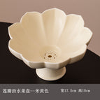 Standard / Lotus petal fruit plate--beige