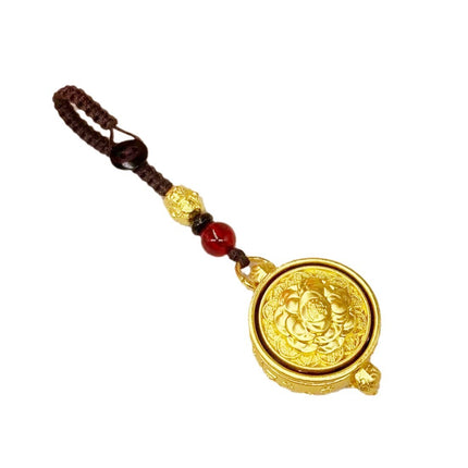 Zodiac Treasure Bowl Turn Handle Keychain Pendant Rotatable Zodiac Pendant Jewelry