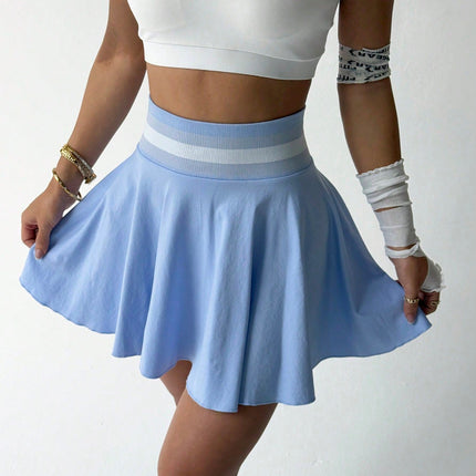 New Cross-Border Tennis Skirt Badminton Short Seamless Knit Four-Way Stretch Sports Casual Clothing Sports Short Skirt
