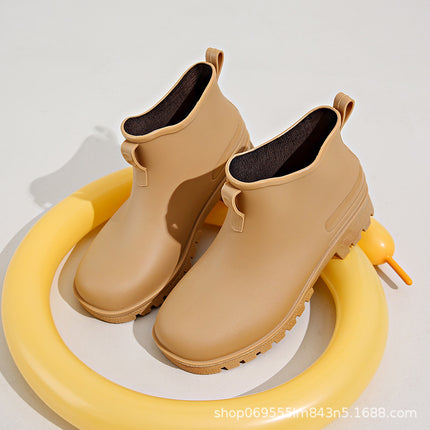 2026 Cross-Border Chelsea Short-Tube Water Shoes Rain Boots for Men and Women, Low-Top Rainproof Fashionable Water Boots for Women, Waterproof and Non-Slip
