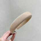 3#Khaki velvet wide-brimmed sponge headband
