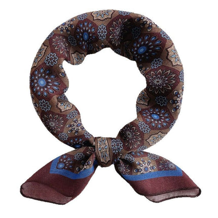 Hanging Card Gift Small Square Scarf for Women, Cotton Blend New Printed Sweet Fashionable Neck Scarf, Soft