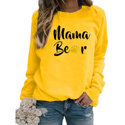 Ebay/wish AliExpress Amazon cross-border mama dog feet printed crew neck vests Europe and the United States autumn and winter leisure