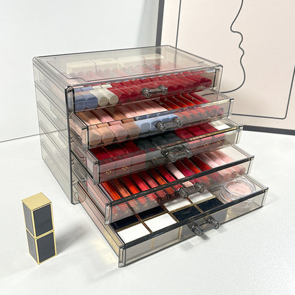 Five-layer Transparent Storage Box New Lipstick Eyeshadow Eyebrow Pen Storage Rack Cosmetic Desktop Dressing Table Storage Box