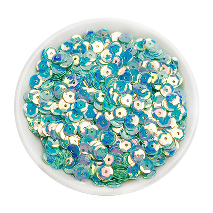 6MM round curved surface hole PVC sequins jewelry accessories concave and convex surface wholesale flat bottom hexagonal sewing clothing beads