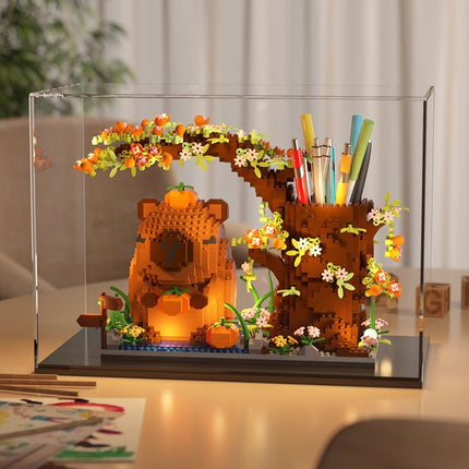 Cross-border kapi capybara Barra micro-particles creative pen container assembled building blocks Valentine's Day gift ornaments wholesale