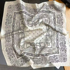 Hollow cashew rice silk scarf / 68X68