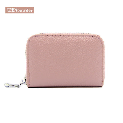 Foreign Trade Top Layer Cowhide Organ Genuine Leather Card Bag Multi-Card Bits Large Capacity RFID Anti-degaussing Men's Certificate Card Cover Women