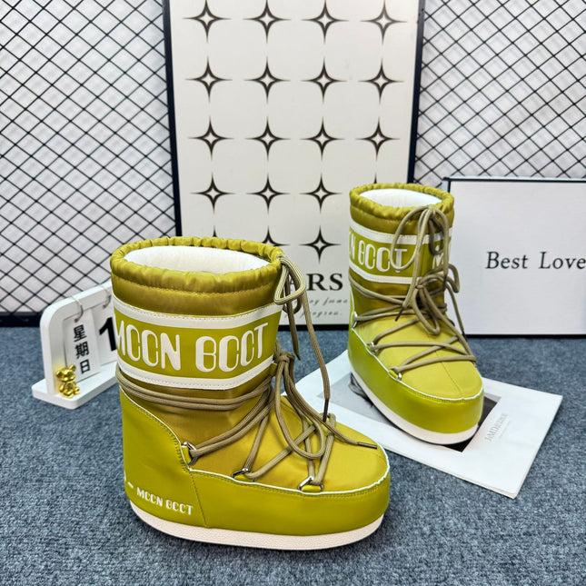 Celebrity Style Thick-Soled Colorful Moon Boots 2025 Winter New Long Ski Boots Warm Anti-Ski Boots for Women