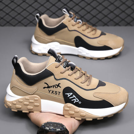 Foreign Trade Large Size Men's Shoes, Autumn and Winter Leather Shoes, Men's Sports Shoes, Men's Rebound Shock-Absorbing Casual Shoes, Dad Shoes for Men
